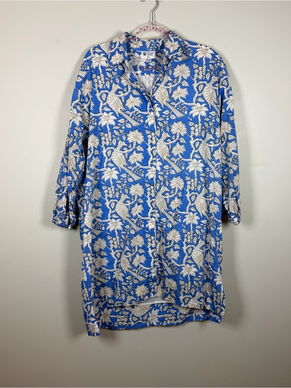 Women’s HOLLY SHAE Design Haley Mini Shirt Dress Tropical Toile Plus Size XL